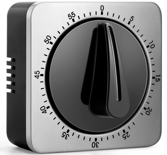 Magnetic Kitchen Timer 304 Stainless Steel Mechanical Cooking Timer with Loud Alarm, Wind Up Countdown Timer for Cooking, Study, Workout, Office, Classroom