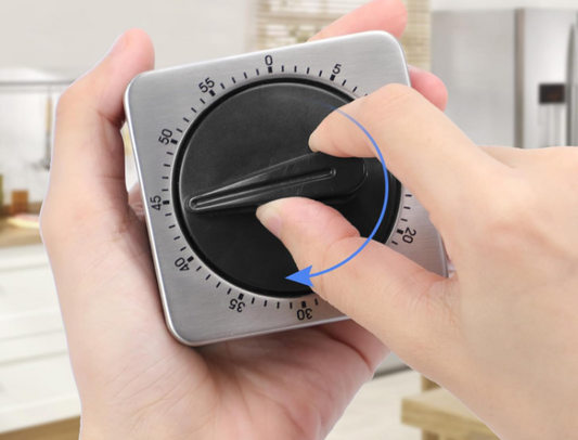 Magnetic Kitchen Timer 304 Stainless Steel Mechanical Cooking Timer with Loud Alarm, Wind Up Countdown Timer for Cooking, Study, Workout, Office, Classroom