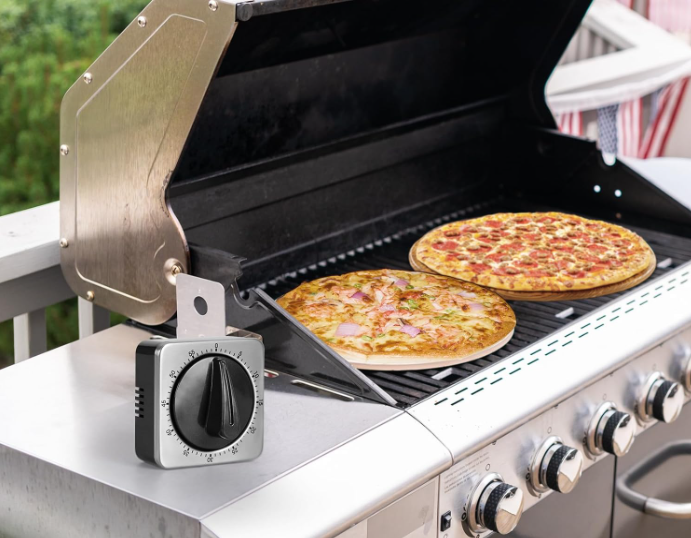 Magnetic Kitchen Timer 304 Stainless Steel Mechanical Cooking Timer with Loud Alarm, Wind Up Countdown Timer for Cooking, Study, Workout, Office, Classroom