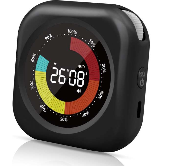 Digital Visual Timer for Kids and Adults, Magnetic Countdown Timer with Rechargeable Battery, Silent Mode, Adjustable Volume & Brightness, Classroom, Study, Kitchen