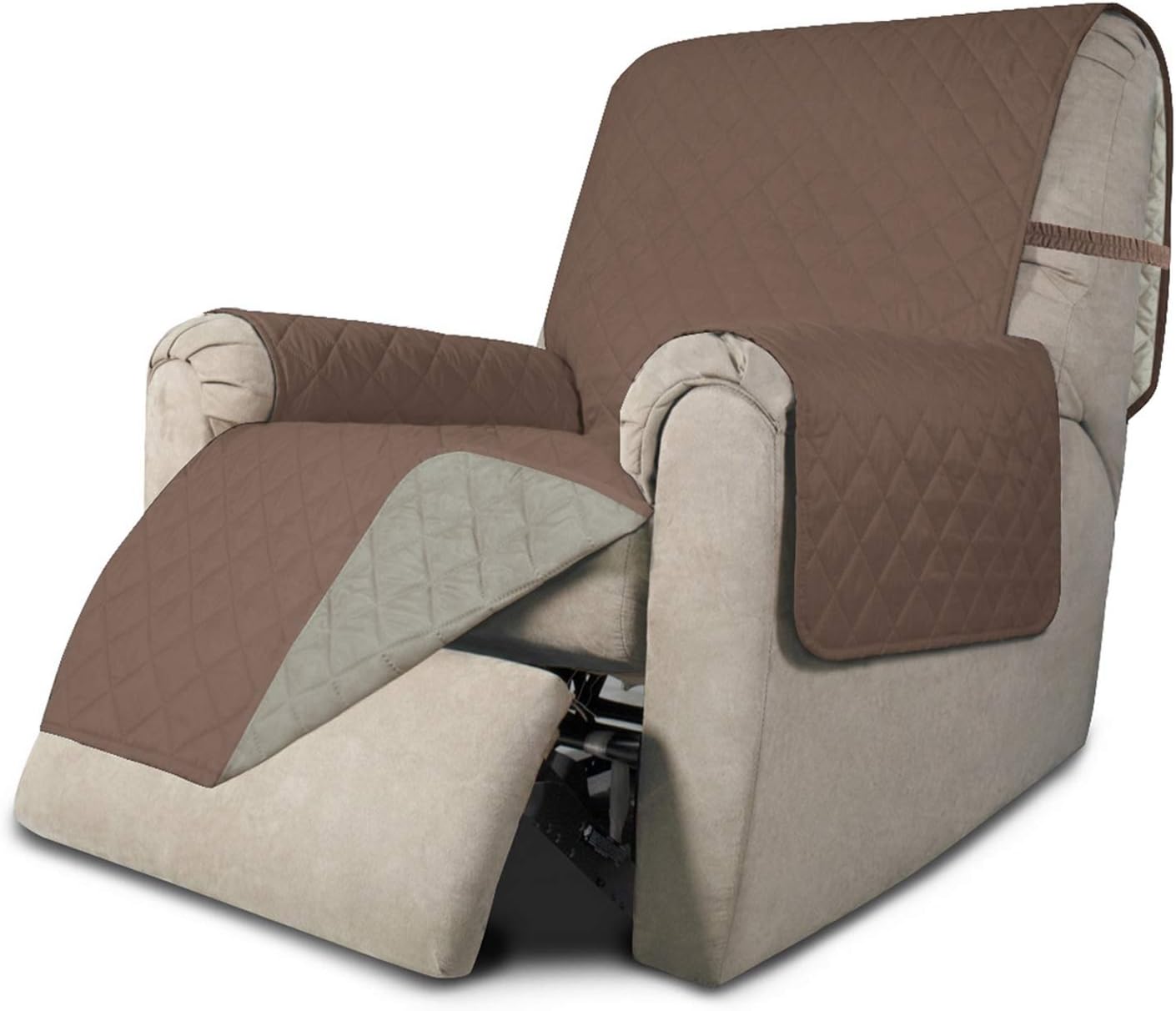 Easy-Going Reversible Couch Cover for 3 Cushion Couch Sofa Cover for Dogs Water Resistant Furniture Protector Cover with Foam Sticks Elastic Straps for Pet Cat (Sofa, Gray/Light Gray)