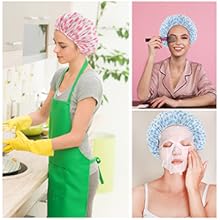 Shower Cap, 3 Pcs Waterproof Reusable Shower Caps Bath Hair Hat for Women Men Kids