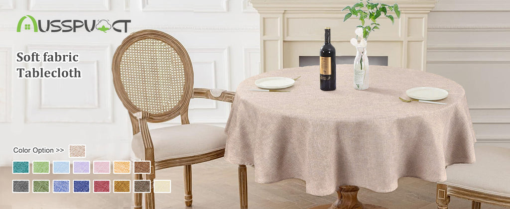 Textured Polyester Tablecloth Rectangle 52x70 Waterproof Spill-Proof Wipeable Table Cloth Wrinkle Free Dining Table Cover for Birthday Farmhouse Spring Tablecloths Up to 36‘'X54''